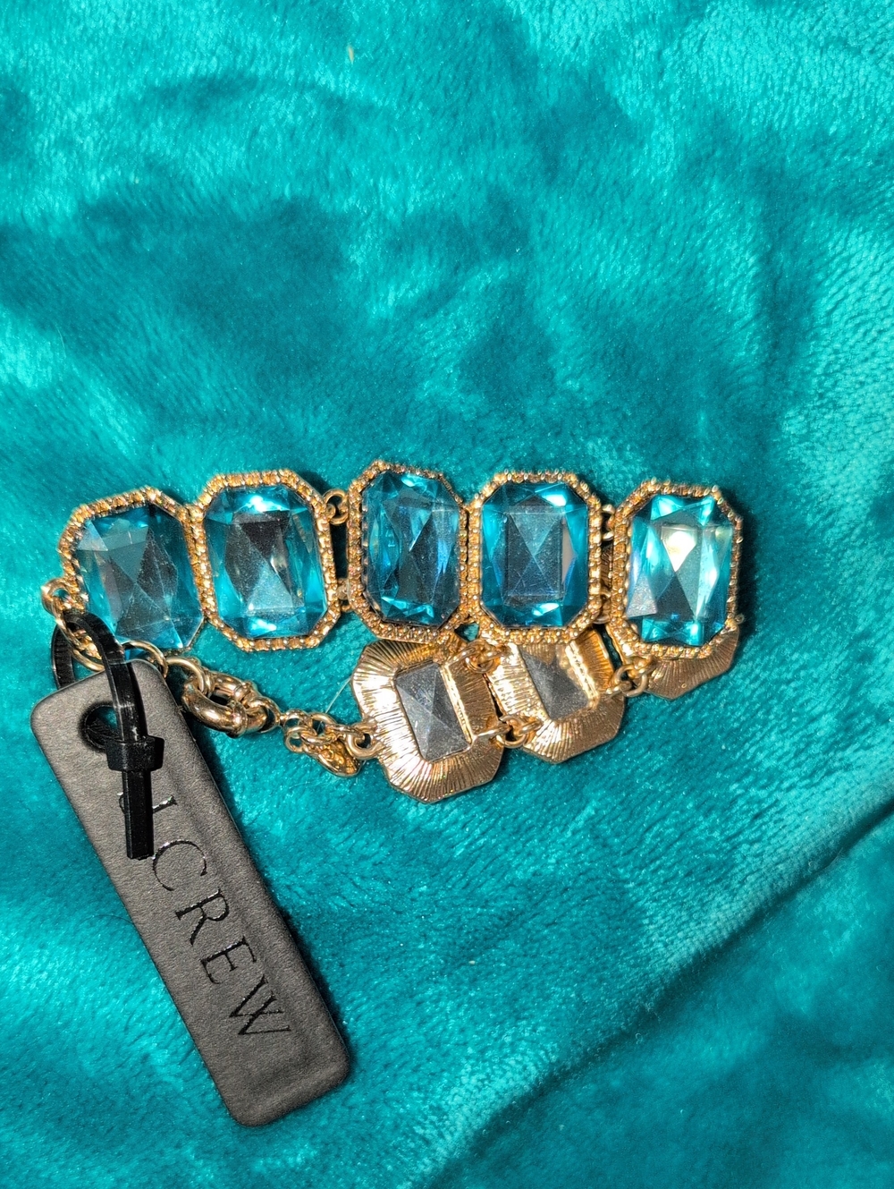 J. Crew Vintage Oversized Faceted Glass Link Bracelet